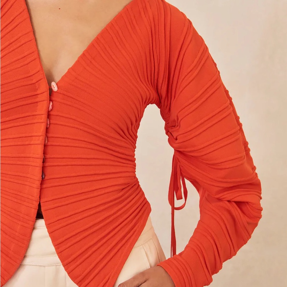 NWOT Cult Gaia Blair Cardigan Orange - Picture 3 of 12